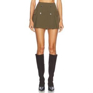 Staud Division Mini Skirt Pleated Academia Utility Streetwear Cargo Y2K Sz 0